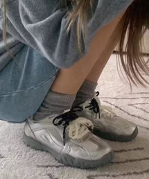 Teem Store | 配色紐トレーナースポーツスニーカー チャンキースニーカー(スニーカー)