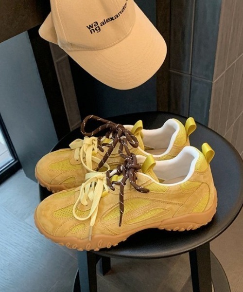 Teem Store（チームストア）の「配色紐トレーナースポーツスニーカー チャンキースニーカー（スニーカー・レディース・ホワイト/ピンク/イエロー/シルバー・S/M/L）」の14枚目の写真