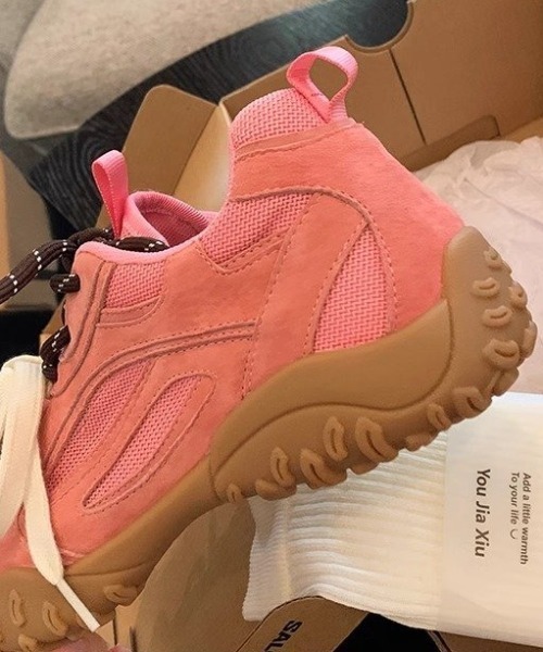 Teem Store（チームストア）の「配色紐トレーナースポーツスニーカー チャンキースニーカー（スニーカー・レディース・ホワイト/ピンク/イエロー/シルバー・S/M/L）」の20枚目の写真