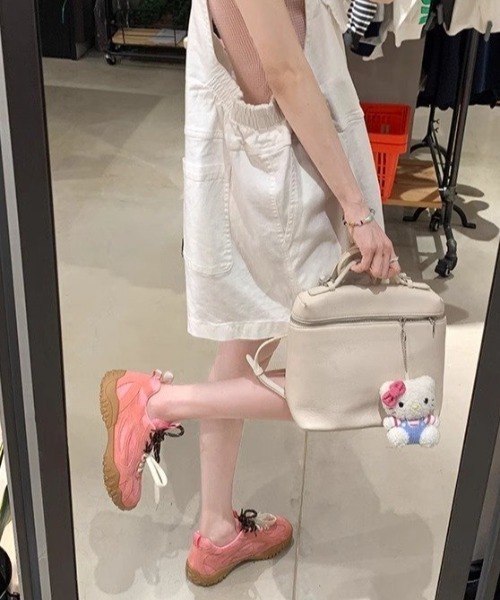 Teem Store（チームストア）の「配色紐トレーナースポーツスニーカー チャンキースニーカー（スニーカー・レディース・ホワイト/ピンク/イエロー/シルバー・S/M/L）」の17枚目の写真