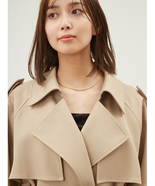 新作Mila Owen 共ベルト付肩章デザイントレンチコート　サイズ0 試着のみ セール 50%OFF】【WEB限定00サイズ】共ベルト付肩章デザイン