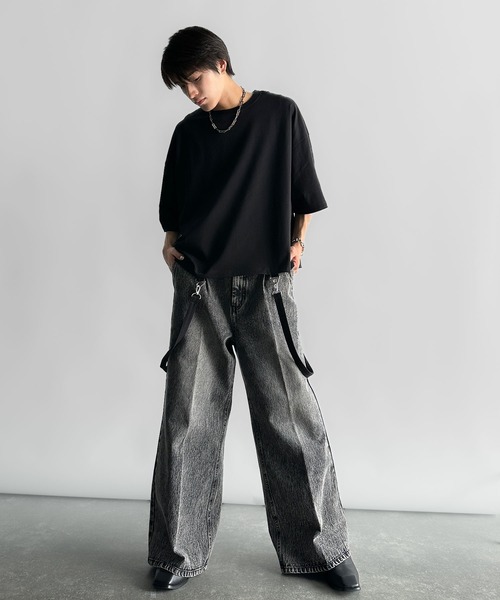 Classical Origin(クラシカルオリジン)の「【Classical Origin】「垂らすだけで差別化。」脱着式ベルトデザインショート丈Tシャツ/Belt Design Transformable Cropped T-Shirt(Tシャツ/カットソー・メンズ・チャコール/オフホワイト/ブラック・MEDIUM/LARGE/SMALL)」の20枚目の写真