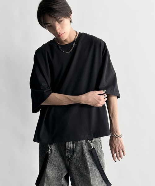 Classical Origin(クラシカルオリジン)の「【Classical Origin】「垂らすだけで差別化。」脱着式ベルトデザインショート丈Tシャツ/Belt Design Transformable Cropped T-Shirt(Tシャツ/カットソー・メンズ・チャコール/オフホワイト/ブラック・MEDIUM/LARGE/SMALL)」の19枚目の写真