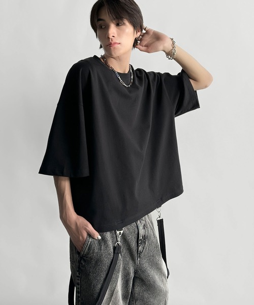 Classical Origin(クラシカルオリジン)の「【Classical Origin】「垂らすだけで差別化。」脱着式ベルトデザインショート丈Tシャツ/Belt Design Transformable Cropped T-Shirt(Tシャツ/カットソー・メンズ・チャコール/オフホワイト/ブラック・MEDIUM/LARGE/SMALL)」の21枚目の写真