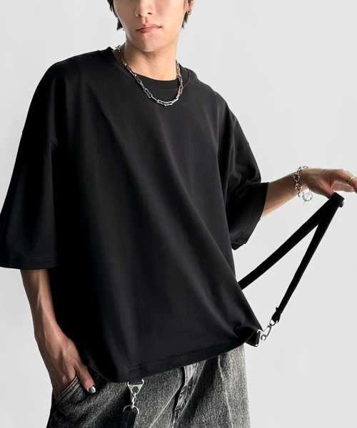 Classical Origin(クラシカルオリジン)の「【Classical Origin】「垂らすだけで差別化。」脱着式ベルトデザインショート丈Tシャツ/Belt Design Transformable Cropped T-Shirt(Tシャツ/カットソー・メンズ・チャコール/オフホワイト/ブラック・MEDIUM/LARGE/SMALL)」の16枚目の写真