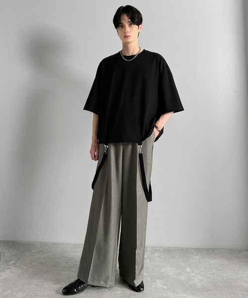 Classical Origin(クラシカルオリジン)の「【Classical Origin】「垂らすだけで差別化。」脱着式ベルトデザインショート丈Tシャツ/Belt Design Transformable Cropped T-Shirt(Tシャツ/カットソー・メンズ・チャコール/オフホワイト/ブラック・MEDIUM/LARGE/SMALL)」の15枚目の写真