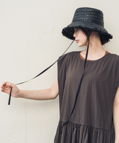 ORIENT MILLINERY（オリエント ミリナリー）の「SIAM【ｻｲｱﾑ】（ハット・レディース・ナチュラル/ブラック・FREE）」の13枚目の写真