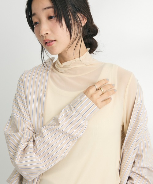 CRAFT STANDARD BOUTIQUE（クラフトスタンダードブティック）の「チュールトップスインナー　◆（Tシャツ/カットソー・レディース・ブラウン/グリーン/アイボリー/ブラック・FREE）」の2枚目の写真