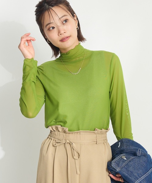 CRAFT STANDARD BOUTIQUE（クラフトスタンダードブティック）の「チュールトップスインナー　◆（Tシャツ/カットソー・レディース・ブラウン/グリーン/アイボリー/ブラック・FREE）」の5枚目の写真