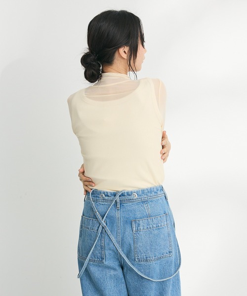 CRAFT STANDARD BOUTIQUE（クラフトスタンダードブティック）の「チュールトップスインナー　◆（Tシャツ/カットソー・レディース・ブラウン/グリーン/アイボリー/ブラック・FREE）」の17枚目の写真