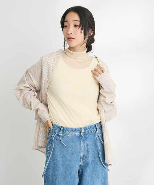 CRAFT STANDARD BOUTIQUE（クラフトスタンダードブティック）の「チュールトップスインナー　◆（Tシャツ/カットソー・レディース・ブラウン/グリーン/アイボリー/ブラック・FREE）」の13枚目の写真
