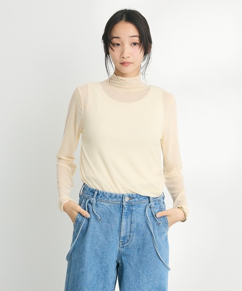 CRAFT STANDARD BOUTIQUE（クラフトスタンダードブティック）の「チュールトップスインナー　◆（Tシャツ/カットソー・レディース・ブラウン/グリーン/アイボリー/ブラック・FREE）」の14枚目の写真