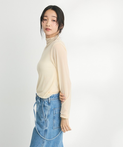 CRAFT STANDARD BOUTIQUE（クラフトスタンダードブティック）の「チュールトップスインナー　◆（Tシャツ/カットソー・レディース・ブラウン/グリーン/アイボリー/ブラック・FREE）」の16枚目の写真