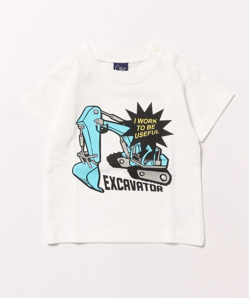 Crescent(クレッセント)の「働く車プリント半袖Tシャツ(Tシャツ/カットソー・キッズ・サックスブルー/イエロー/パープル/ホワイト・90/80/130/120/110/100)」の1枚目の写真