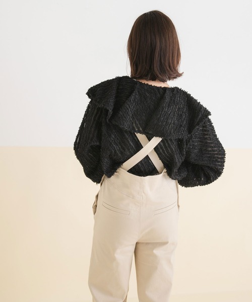 rectangle(レクタングル)の「フィット&フローオーバーオール【大きいサイズ有】(サロペット/オーバーオール・レディース・アイボリー/ブラック/ベージュ・M~L/LL~3L)」の14枚目の写真