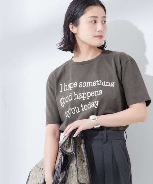 MIXTA（ミクスタ）の「【MIXTA/ミクスタ】I HOPE CREW  T-SHITS：Tシャツ（Tシャツ/カットソー・レディース・ブラック/アイボリー・MEDIUM）」の11枚目の写真