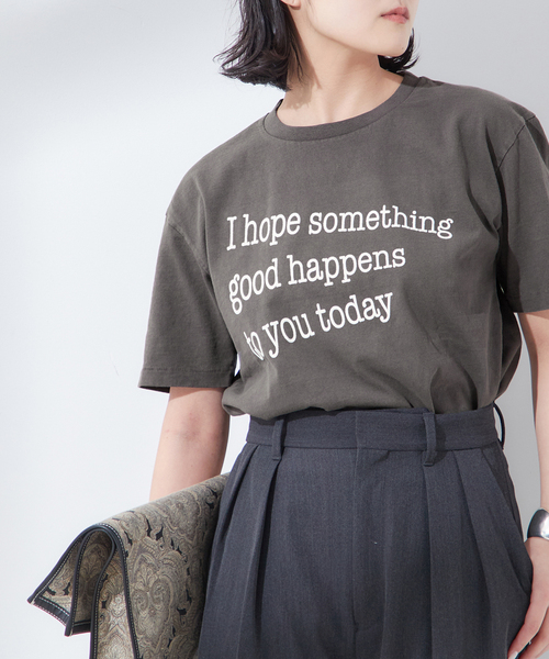 MIXTA（ミクスタ）の「【MIXTA/ミクスタ】I HOPE CREW  T-SHITS：Tシャツ（Tシャツ/カットソー・レディース・ブラック/アイボリー・MEDIUM）」の12枚目の写真