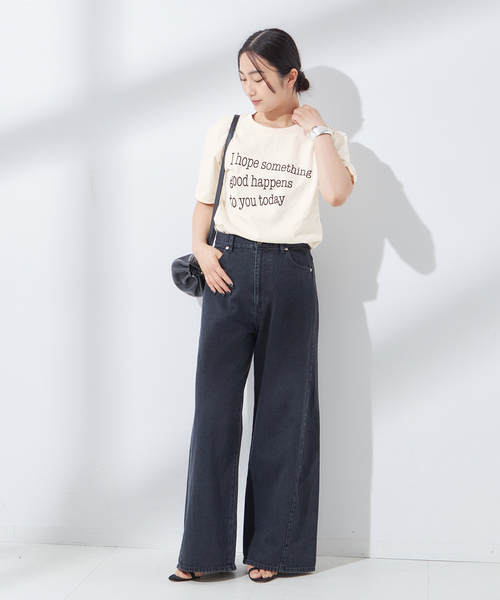 MIXTA（ミクスタ）の「【MIXTA/ミクスタ】I HOPE CREW  T-SHITS：Tシャツ（Tシャツ/カットソー・レディース・ブラック/アイボリー・MEDIUM）」の19枚目の写真
