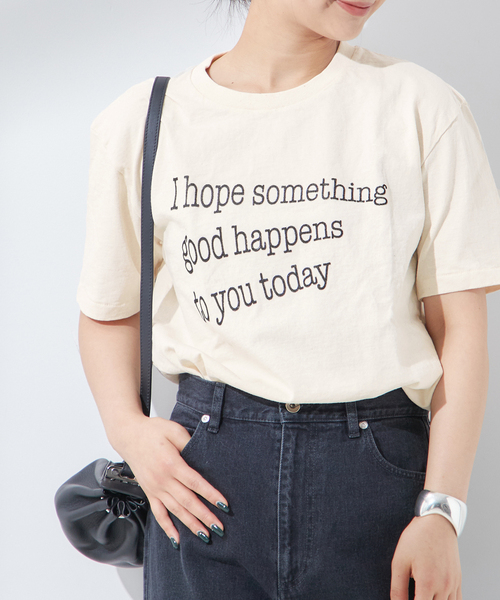MIXTA（ミクスタ）の「【MIXTA/ミクスタ】I HOPE CREW  T-SHITS：Tシャツ（Tシャツ/カットソー・レディース・ブラック/アイボリー・MEDIUM）」の22枚目の写真