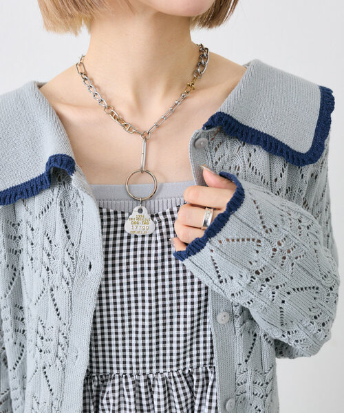 w closet(ダブルクローゼット)の「【SETアイテム】セーラー衿ハート柄キャミカーデ(カーディガン/ボレロ・レディース・アイボリー/ピンク/サックスブルー・FREE)」の21枚目の写真