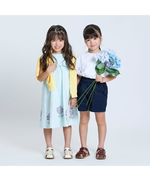 Seraph（セラフ）の「【ジュニア対応】ダイヤ透かし編みカーディガン（カーディガン/ボレロ・キッズ・オフホワイト/イエロー・90/100/110/120/80/130/140）」の4枚目の写真