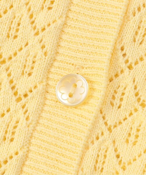 Seraph（セラフ）の「【ジュニア対応】ダイヤ透かし編みカーディガン（カーディガン/ボレロ・キッズ・オフホワイト/イエロー・90/100/110/120/80/130/140）」の9枚目の写真