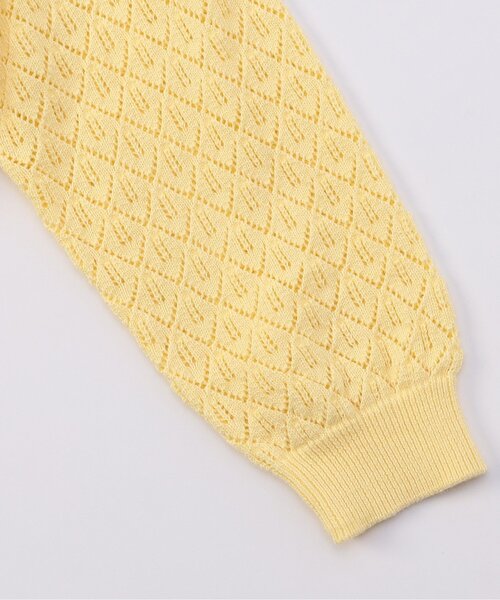 Seraph（セラフ）の「【ジュニア対応】ダイヤ透かし編みカーディガン（カーディガン/ボレロ・キッズ・オフホワイト/イエロー・90/100/110/120/80/130/140）」の10枚目の写真