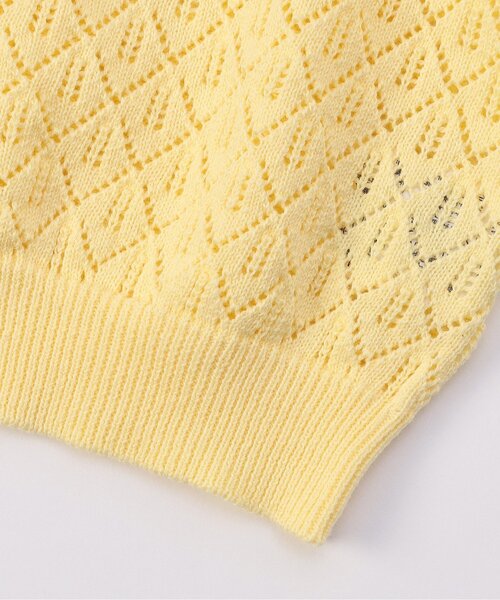 Seraph（セラフ）の「【ジュニア対応】ダイヤ透かし編みカーディガン（カーディガン/ボレロ・キッズ・オフホワイト/イエロー・90/100/110/120/80/130/140）」の11枚目の写真