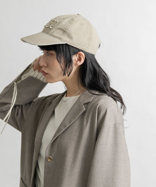 ✩ダメージ　カーキ色 プリント入り　キャップ　帽子　ミリタリー OTTO CAP オットー キャップ メンズ レディース ダメージ