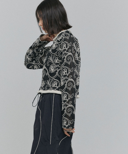 ELLEgirl（エルガール）の「コード刺繍メッシュカーディガン【ELLEgirl/エルガール】（カーディガン/ボレロ・レディース・ブラック/アイボリー・FREE）」の21枚目の写真