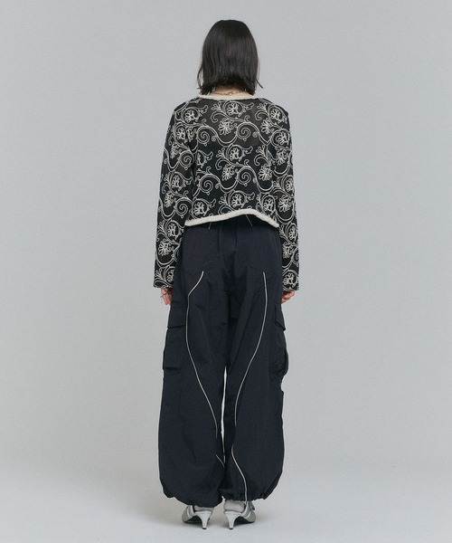 ELLEgirl（エルガール）の「コード刺繍メッシュカーディガン【ELLEgirl/エルガール】（カーディガン/ボレロ・レディース・ブラック/アイボリー・FREE）」の9枚目の写真