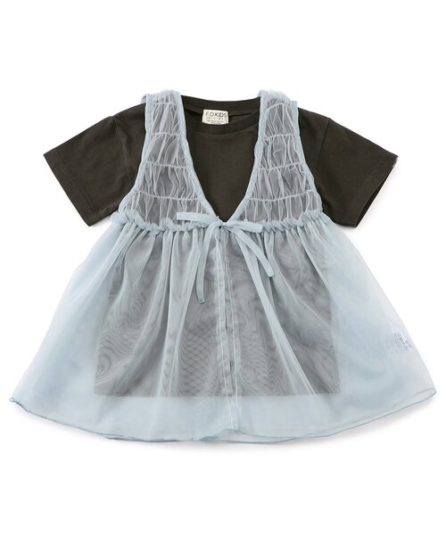 セール】【ジュニア対応】Girls チュールベストセット半袖Tシャツ（T