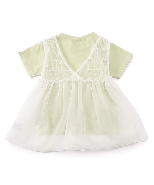 F.O.KIDS（エフオーキッズ）の「【ジュニア対応】Girls　チュールベストセット半袖Tシャツ（Tシャツ/カットソー・キッズ・チャコール/ミント/オフホワイト・80/90/100/110/120/130/140）」の5枚目の写真