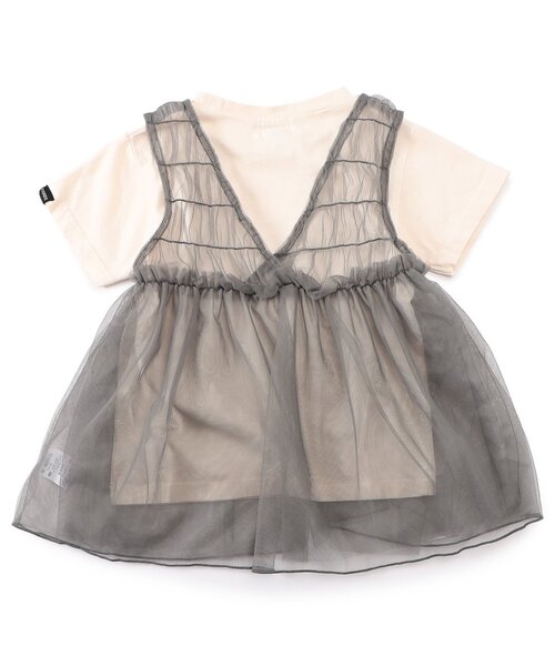 F.O.KIDS（エフオーキッズ）の「【ジュニア対応】Girls　チュールベストセット半袖Tシャツ（Tシャツ/カットソー・キッズ・チャコール/ミント/オフホワイト・80/90/100/110/120/130/140）」の6枚目の写真