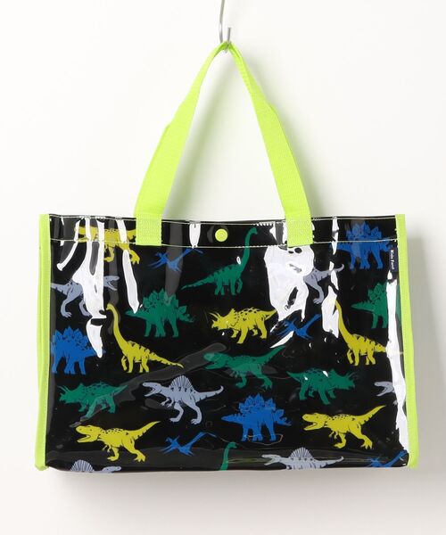 Kids Foret（キッズフォーレ）の「総柄プールバッグ（スイムグッズ・キッズ・ブラック/グリーン/ターコイズブルー/ブルー/イエロー×グリーン・FREE）」の5枚目の写真