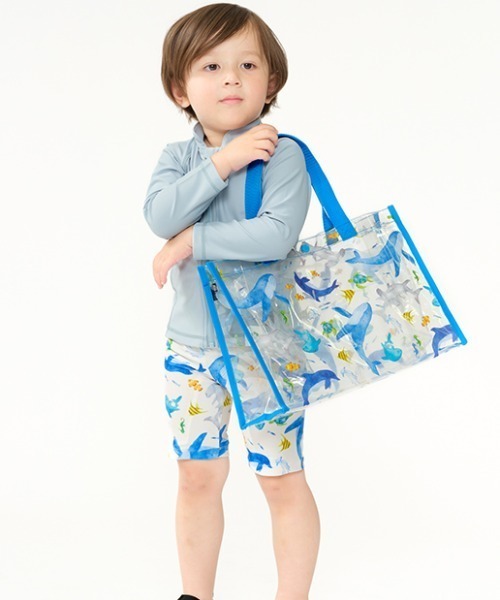 Kids Foret（キッズフォーレ）の「総柄プールバッグ（スイムグッズ・キッズ・ブラック/グリーン/ターコイズブルー/ブルー/イエロー×グリーン・FREE）」の20枚目の写真