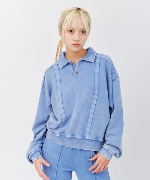 atmos pink(アトモスピンク)の「atmos pink Pigment Sweatshirt / アトモス ピンク ピグメント スウェットシャツ(スウェット・レディース・ピンク/ブラック/ブルー・FREE)」の3枚目の写真