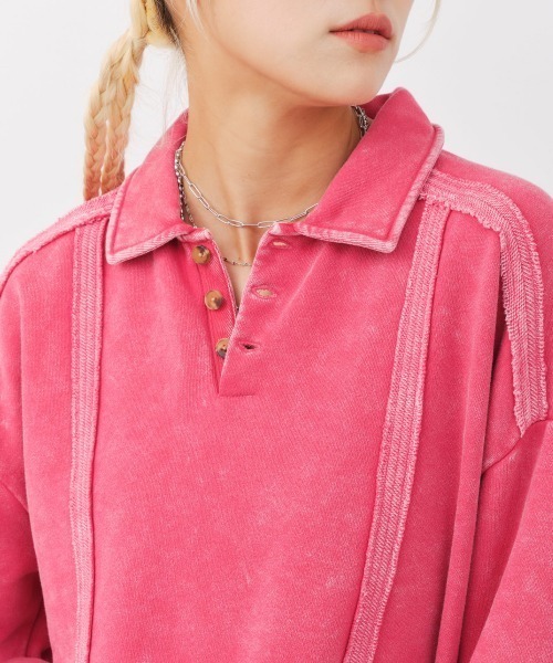 atmos pink(アトモスピンク)の「atmos pink Pigment Sweatshirt / アトモス ピンク ピグメント スウェットシャツ(スウェット・レディース・ピンク/ブラック/ブルー・FREE)」の14枚目の写真