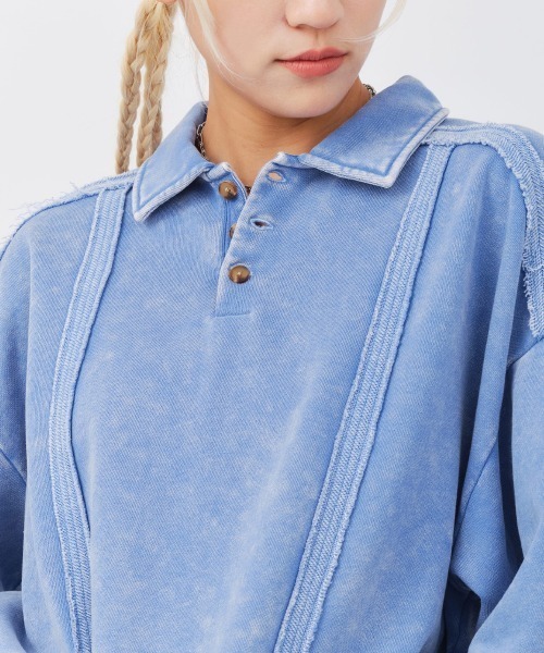 atmos pink(アトモスピンク)の「atmos pink Pigment Sweatshirt / アトモス ピンク ピグメント スウェットシャツ(スウェット・レディース・ピンク/ブラック/ブルー・FREE)」の6枚目の写真