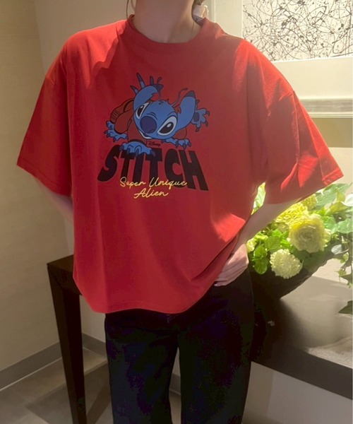 セール】【DISNEY/ディズニー】天竺 プリント WIDE 半袖Tシャツ