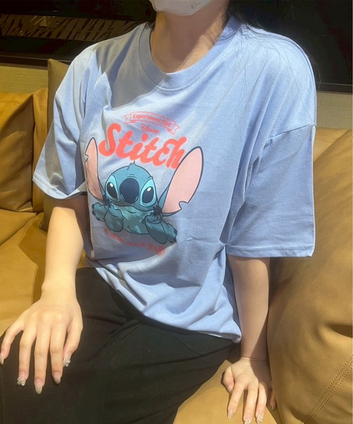 Disney（ディズニー）の「【DISNEY/ディズニー】天竺 プリント WIDE 半袖Tシャツ リロ・アンド・スティッチ（Tシャツ/カットソー・レディース・グレー/アクア/レッド/スミクロ・M/L）」の8枚目の写真