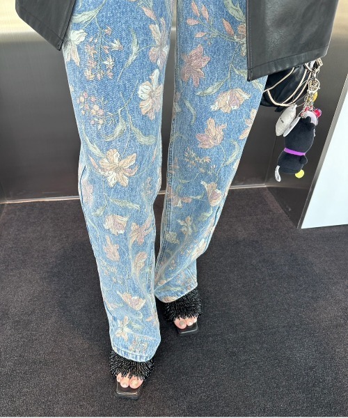 FIORE PRINT DENIM PANTS