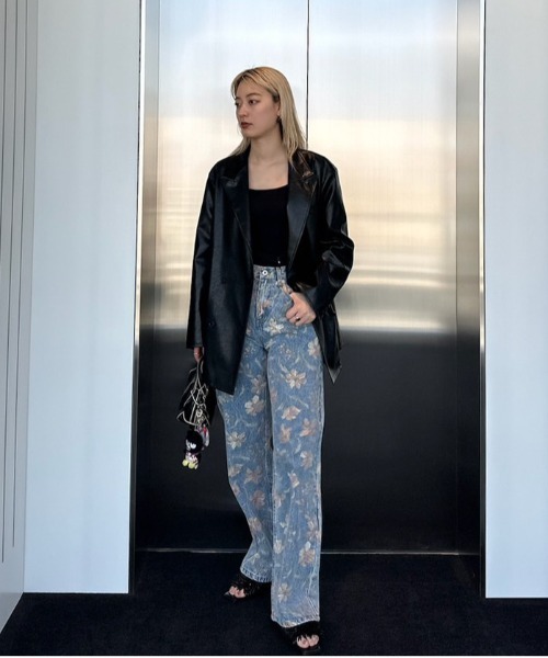 FIORE PRINT DENIM PANTS