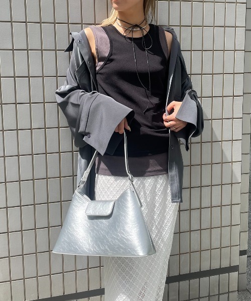 AIC.（エーアイシー）の「リブタンク/シアーアメスリタンクアンサンブル（タンクトップ・レディース・ブラウン/オフホワイト/ブラック・FREE）」の11枚目の写真