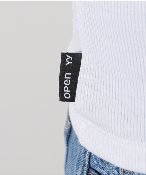 Open Yy 長袖Tシャツ 数字5 ホワイト open yy 数字5刺繍 ホワイト長袖Tシャツ