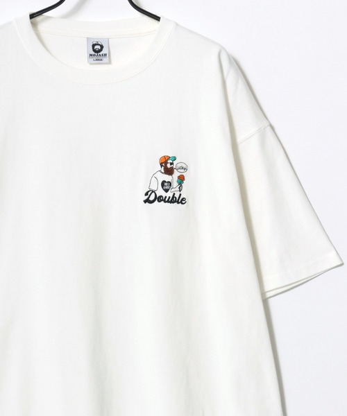 Lazar(ラザル)の「Beard Man Embroidery SS Tee/オーバーサイズ 接触冷感 ヒゲオジサン ワンポイント刺繍 半袖Tシャツ/レディース メンズ(Tシャツ/カットソー・レディース・オレンジ/ネイビー/ホワイト/ホワイト系その他/ホワイト系その他3/サックスブルー/ブラック/ホワイト系その他2・M/L)」の13枚目の写真