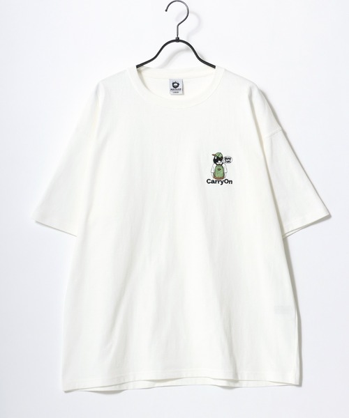 Lazar(ラザル)の「Beard Man Embroidery SS Tee/オーバーサイズ 接触冷感 ヒゲオジサン ワンポイント刺繍 半袖Tシャツ/レディース メンズ(Tシャツ/カットソー・レディース・オレンジ/ネイビー/ホワイト/ホワイト系その他/ホワイト系その他3/サックスブルー/ブラック/ホワイト系その他2・M/L)」の19枚目の写真