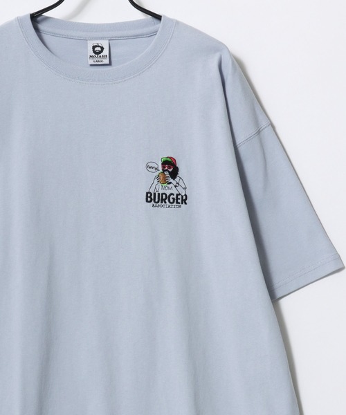 Lazar(ラザル)の「Beard Man Embroidery SS Tee/オーバーサイズ 接触冷感 ヒゲオジサン ワンポイント刺繍 半袖Tシャツ/レディース メンズ(Tシャツ/カットソー・レディース・オレンジ/ネイビー/ホワイト/ホワイト系その他/ホワイト系その他3/サックスブルー/ブラック/ホワイト系その他2・M/L)」の10枚目の写真