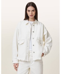 HETTIE FRAYED OVERSIZED COTTON SHACKET | HETTIE FRAYED オーバーサイズ コットン シャケット