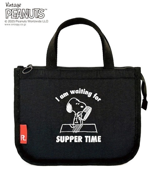 バッグ PEANUTS Peanuts Snoopy Jacquard Tote Bag Natural /Black